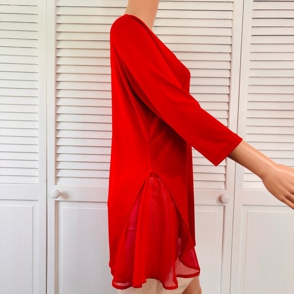 RALPH C. Red Blouse Size Large - Picture 3 of 7